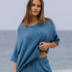 Daily Drills Beach Knit Cropped Sleeve Cabana