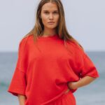 Daily Drills Beach Knit Cropped Sleeve Heart