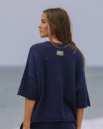 Daily Drills Beach Knit Cropped Sleeve Navy