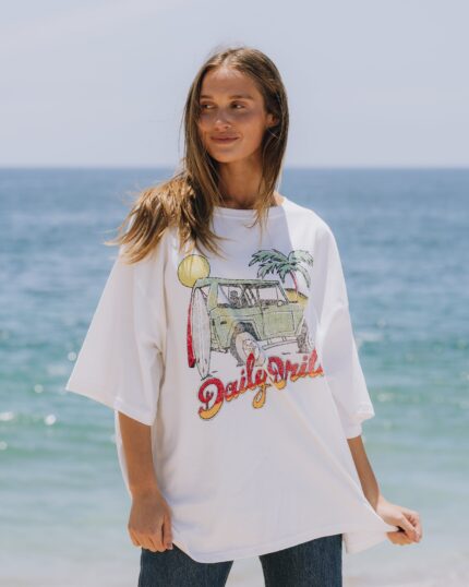 Daily Drills Bronco Beach Tee White