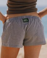 Daily Drills Gingham Micro Shorts Mocha