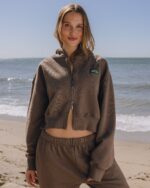 Daily Drills Heavyweight Double Zip Hoodie Mocha