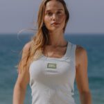 Daily Drills Logo Ribbed Tank White Lake Day