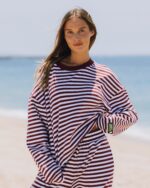 Daily Drills Striped Cotton Long Sleeve Bodega + White