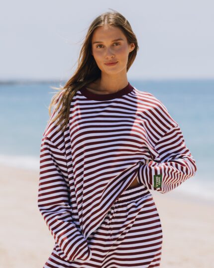 Daily Drills Striped Cotton Long Sleeve Bodega + White