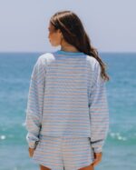 Daily Drills Striped Cotton Long Sleeve Bondi Stripe