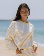 Daily Drills Striped Cotton Long Sleeve Butter + White