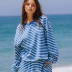Daily Drills Striped Cotton Long Sleeve Cobalt + Malibu