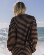 Daily Drills Striped Cotton Long Sleeve Mocha + Coco