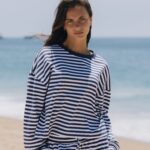 Daily Drills Striped Cotton Long Sleeve Navy + White