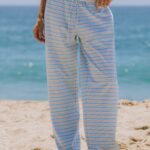 Daily Drills Striped Cotton Pants Bondi Stripe