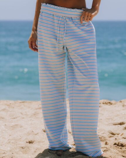 Daily Drills Striped Cotton Pants Bondi Stripe