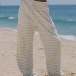 Daily Drills Striped Cotton Pants Butter/White