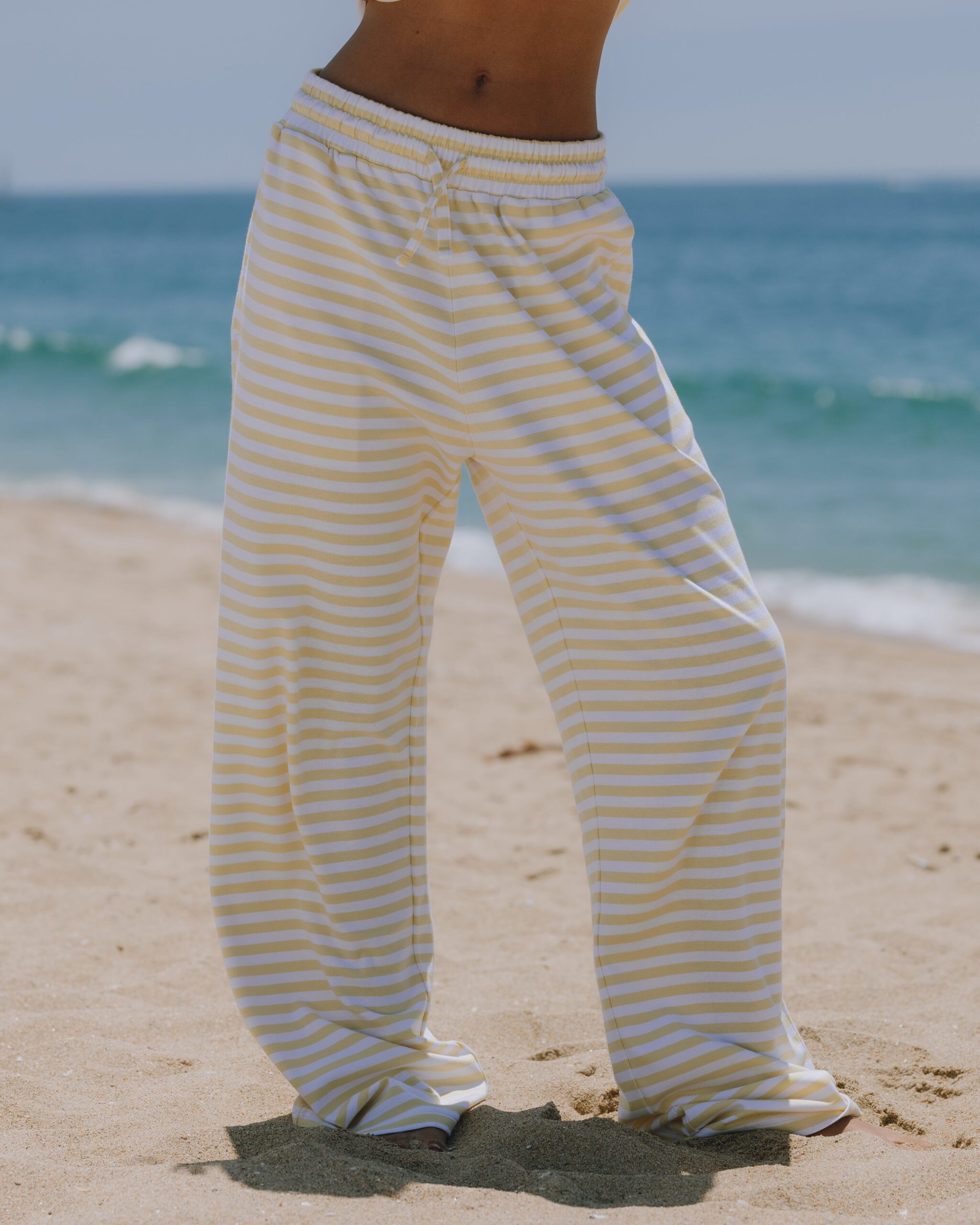 Daily Drills Striped Cotton Pants Butter/White Daily Drills Striped Cotton Pants Butter/White