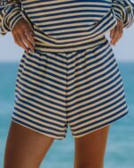 Daily Drills Striped Cotton Shorts Lemonade Stripe