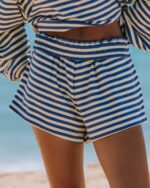 Daily Drills Striped Cotton Shorts Lemonade Stripe