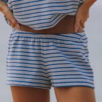 Daily Drills Striped Ribbed Micro Shorts Cobalt