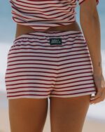 Daily Drills Striped Ribbed Micro Shorts Vintage Red