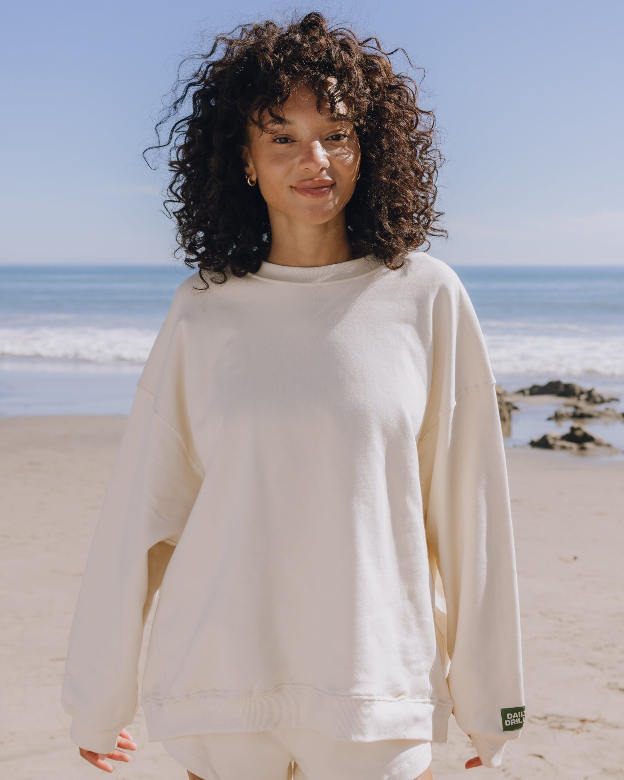 Daily Drills Unisex Oversized Crew Sand Daily Drills Unisex Oversized Crew Sand
